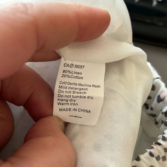 PRINCESS POLLY Size 0 NWT Rasmus Mini Skirt White Gray Peach Ruffle Tiered Linen - Picture 10 of 10